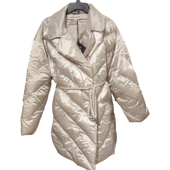 NWT Ava & Viv Trench Puffer Jacket, 1X - Picture 1 of 5